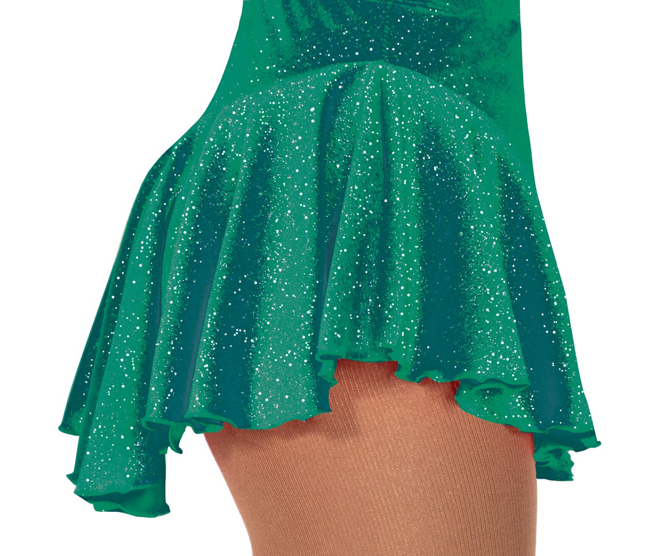 Ｊ３１１　トウィンクル・ベルベット・スカート　エメラルド　１２－１４（１５０ｃｍ）