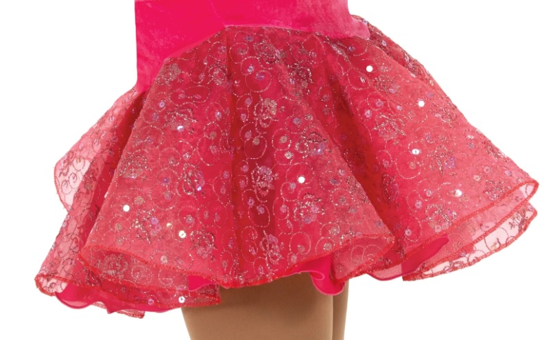 Ｊ５１９　オーガンジー・スカート　フラミンゴ　 ８－１０（１３０ｃｍ）
