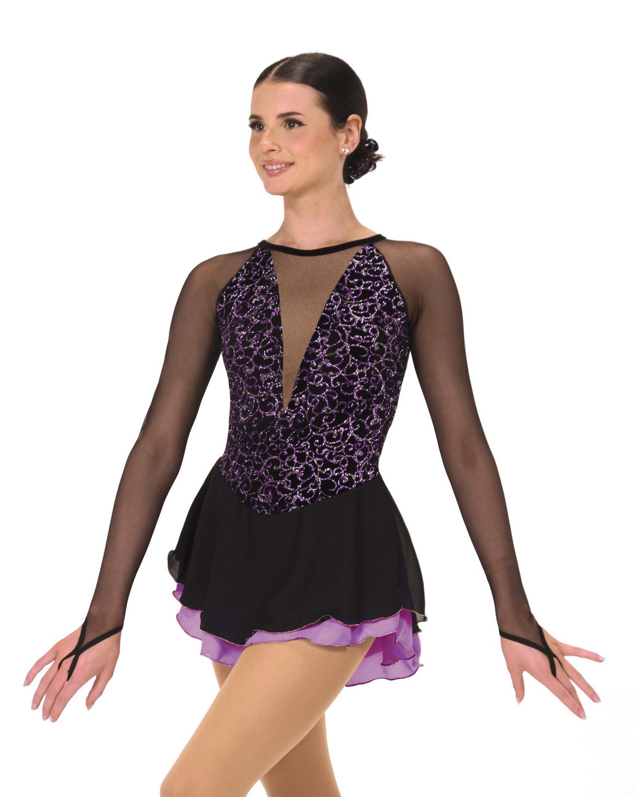 Ｊ－５５８　サウンド・オブ・スワール・ドレス　Ｓｍａｌｌ（７号）　ブラック/パープル