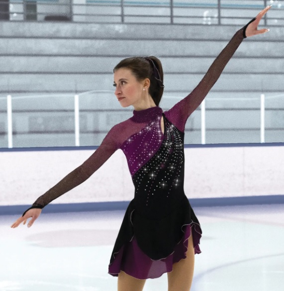 Ｊ－５８９　スプリット・ジャンプ・ドレス（ストーン付き）　 ブラック/サングリア　Ｍｅｄｉｕｍ（９号）