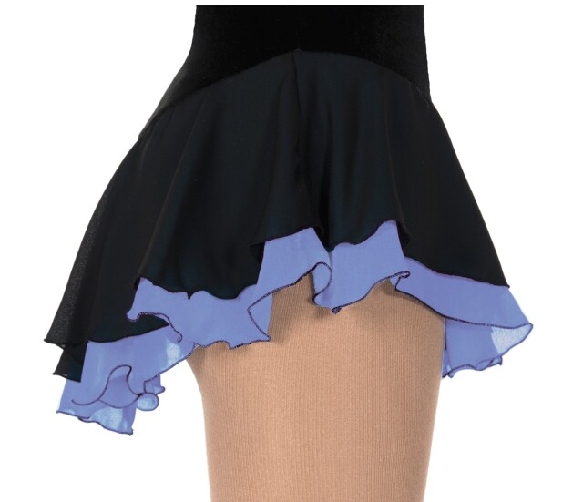 Ｊ３０５　ダブル・ジョーゼット・スカート　ブラック/アイリス　１２０ｃｍ・１５０ｃｍ・９号・１１号