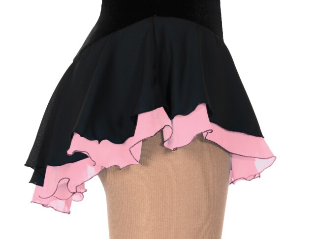 Ｊ３０５　ダブル・ジョーゼット・スカート　ブラック/ブラッシュ　１３０ｃｍ・１５０ｃｍ・９号・１１号
