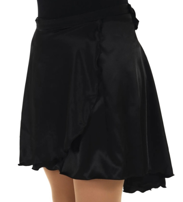 Ｊ３３１　サテン・ダンス・ラップスカート　大人サイズ　ブラック