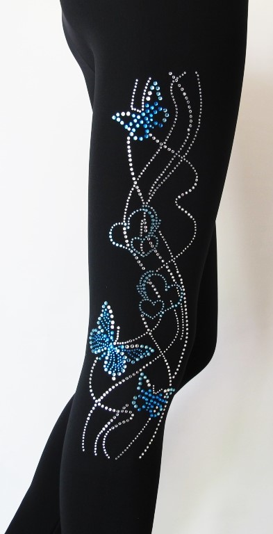 ＩＣＥ－Ｈ－０１－０．３　スケート・パンツ・オーバーヒール　バタフライ＆ハート　ブルーストーン　１２０ｃｍ・Ｓ