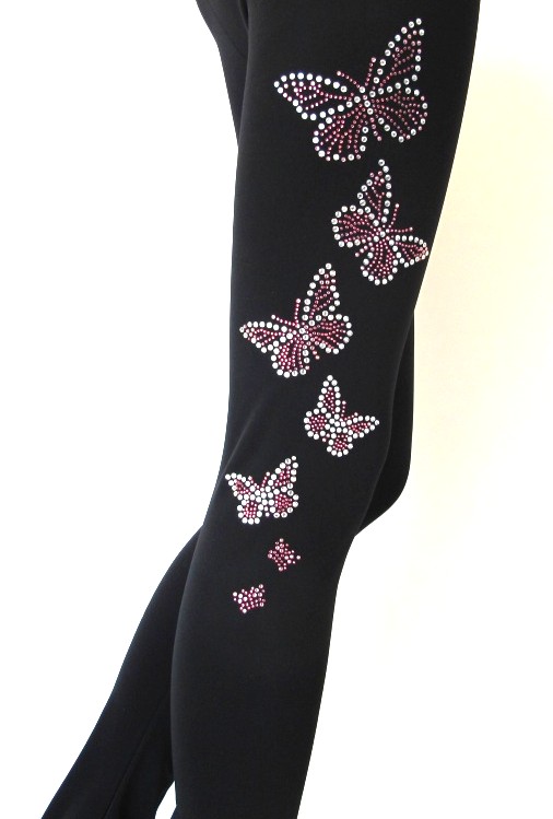 ＩＣＥ－Ｈ－０１－０．２　スケート・パンツ・オーバーヒール　　バタフライ　ピンクストーン　Ｍ