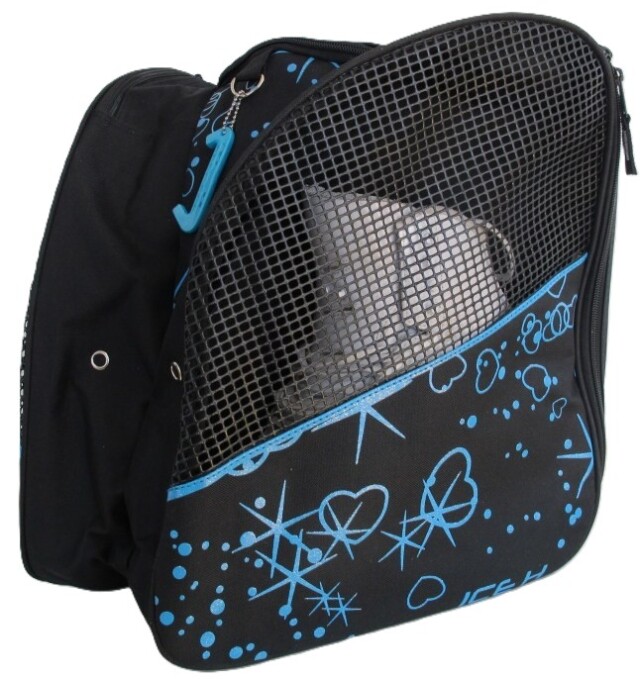 ＩＣＥＨ－０４　スケートバッグ　ハート＆スター（プリント）　１．５　ターコイズ
