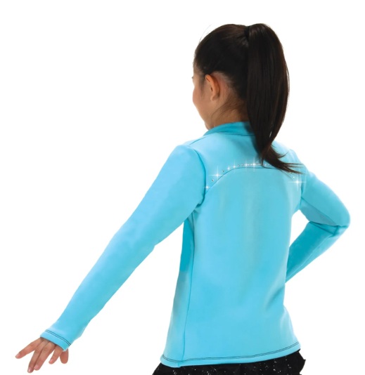 S-222 フリース・スパークル・ジャケット ティファニーブルー 8-10(130cm)