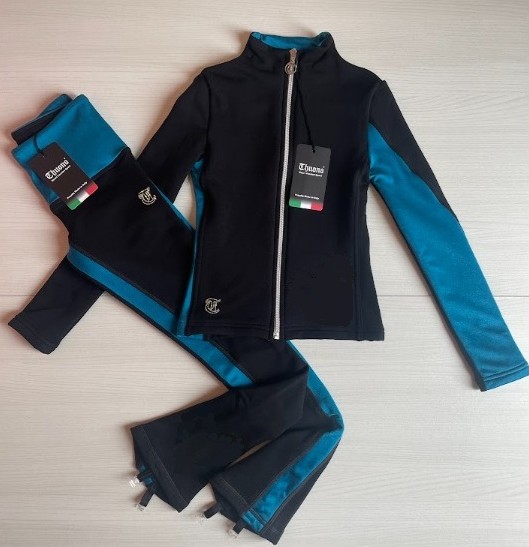 Thuono-１９　ニュー・ハイウエスト・リンクス・レギンス　ブルー　日本サイズ　大人Ｓ・Ｍ・Ｌ