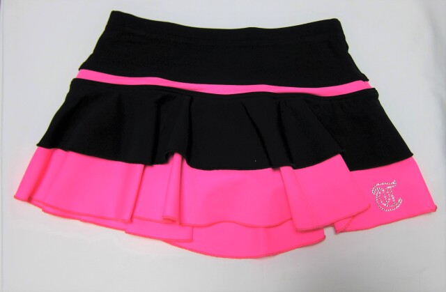 Thuono-10　ブラック・サーマル・スカート　ネオンピンク　日本サイズ　１３０ｃｍ・１５０ｃｍ