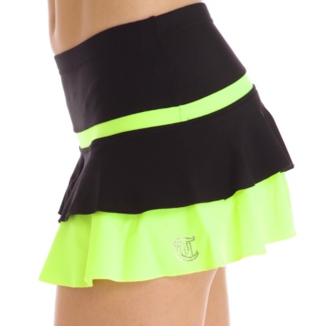 Thuono-10　ブラック・サーマル・スカート　ネオンイエロー　１２０ｃｍ・１３０ｃｍ・１５０ｃｍ・大人Ｓ