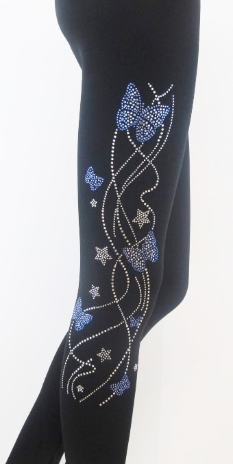 ＩＣＥ－Ｈ－０１－２．５　スケート・パンツ・オーバーヒール　バタフライ＆スター　ブルーストーン　１２０ｃｍ・１４０ｃｍ・１５０ｃｍ・Ｓ・Ｍ・Ｌ