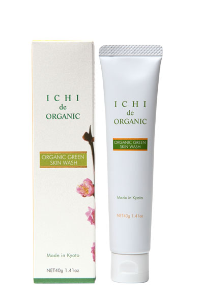 ICHIオーガニックグリーンスキンウォッシュ40g　（日本製泡立てネット付）:Organic green skin wash