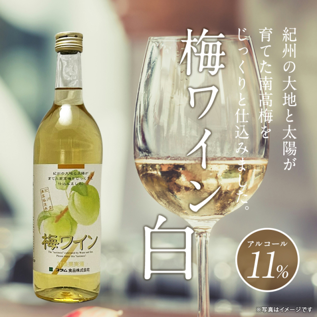 梅ワイン,甘味果実酒,お酒,ワイン,紀州南高梅使用,白ワイン,プラム食品