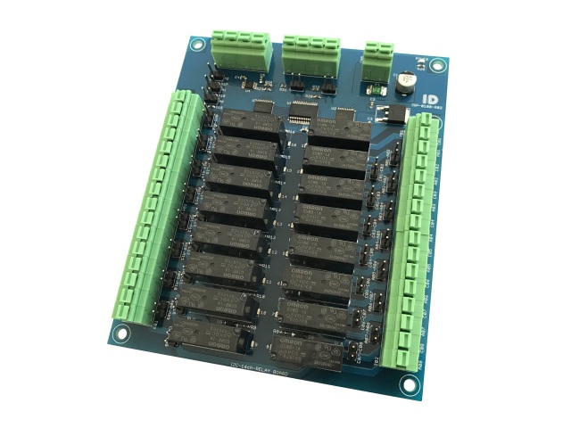 I2C接続16チャンネルリレーボード(SPST接点)SMT版