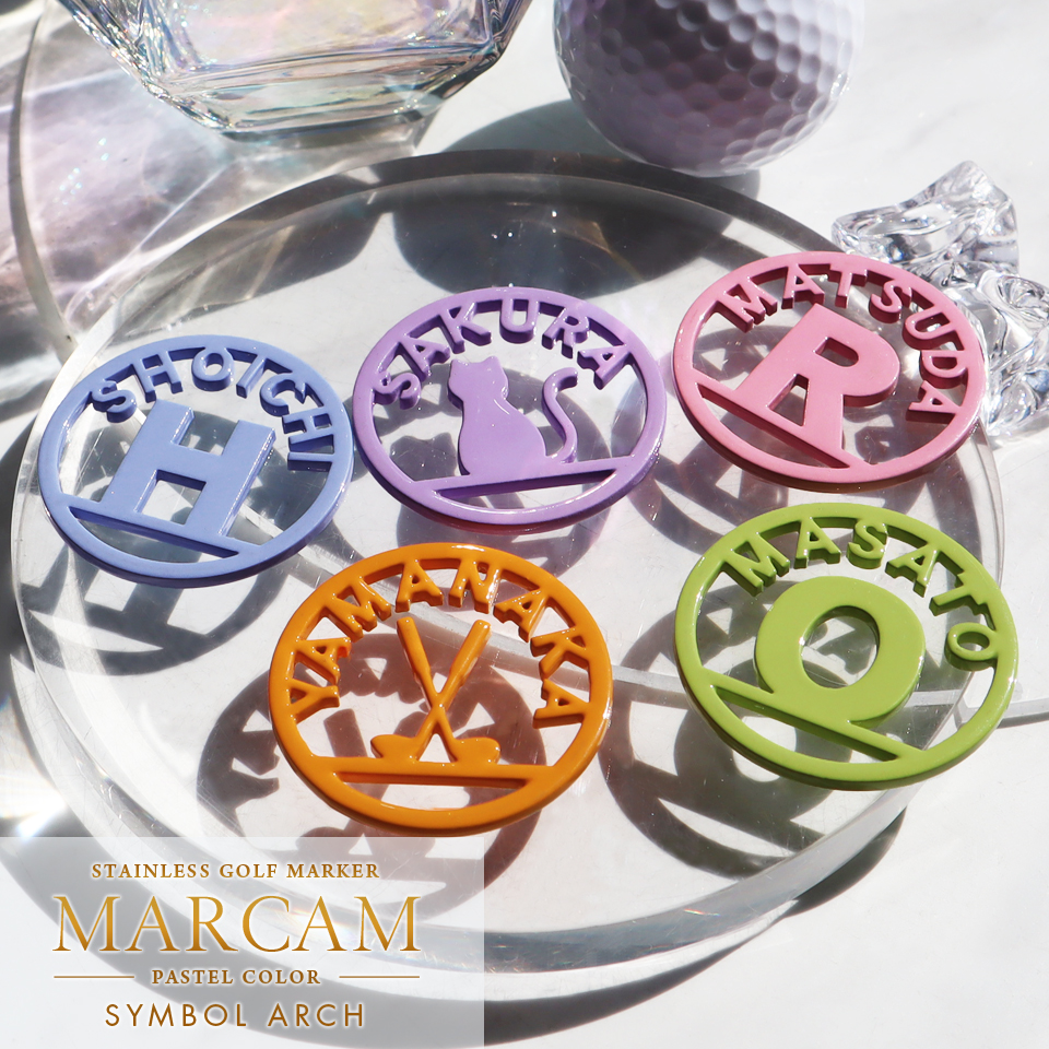 MARCAM SYMBOL ARCH Pastel / アーチ型英字ゴルフマーカー パステルカラー