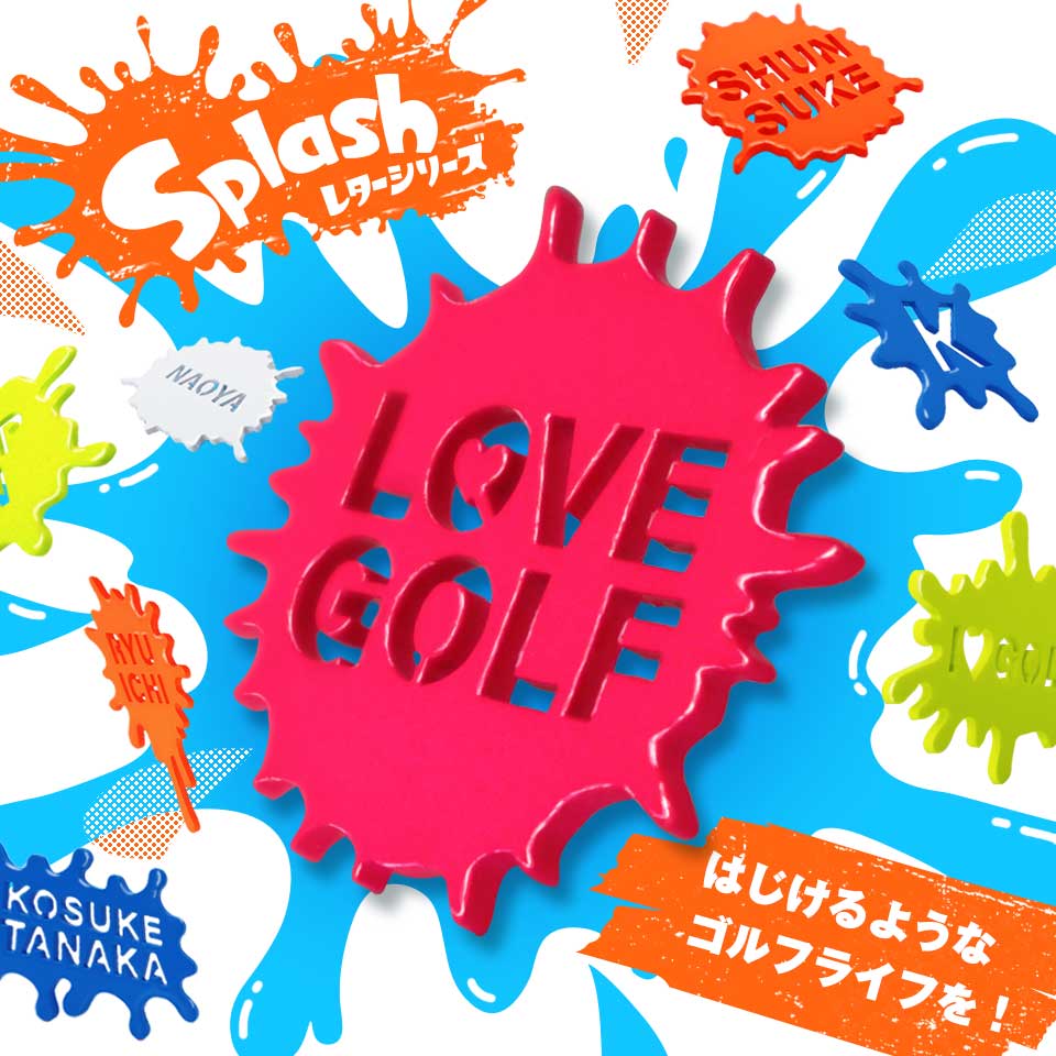 MARCAM Splash letter / はじけるポップな名入れゴルフマーカー 蛍光カラー