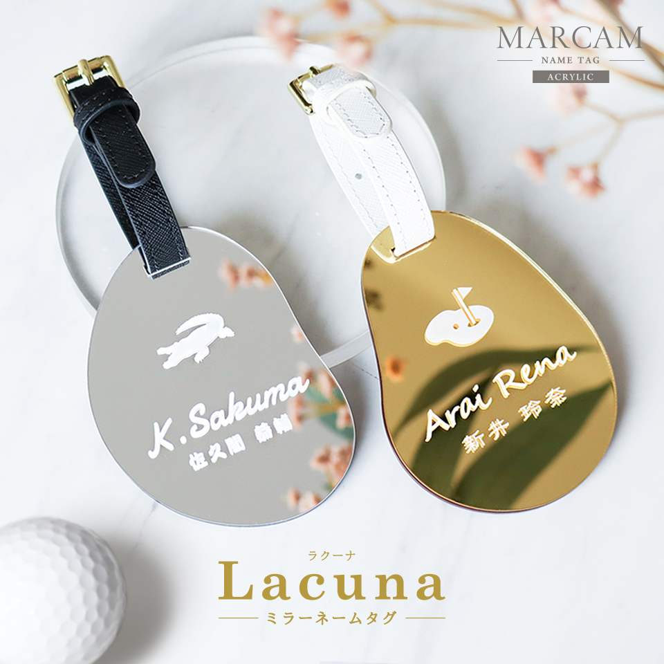 MARCAM NAMETAG Lacuna / 光を受けて輝くミラーネームタグ