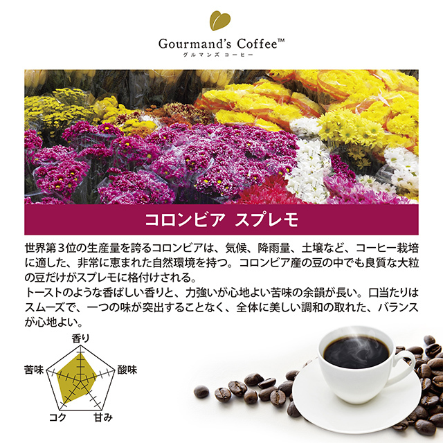 コロンビアスプレモ 200g 自家焙煎珈琲専門店イデカフェ