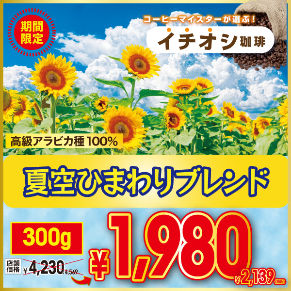 【今月のイチオシ】【季節限定】夏空ひまわりブレンド 300g