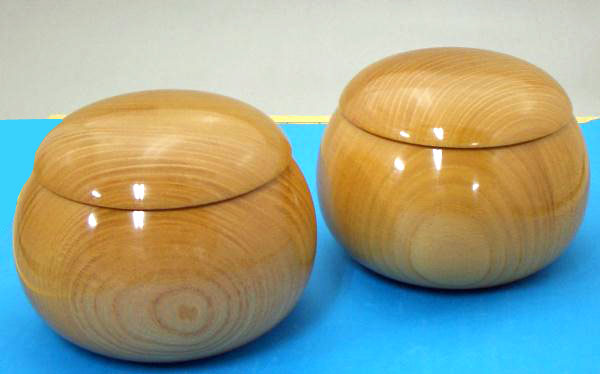 木製碁笥　欅(けやき)生地極上超特大40号