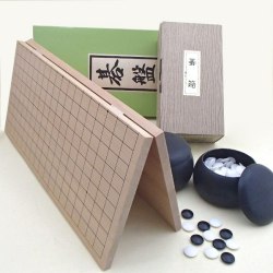 囲碁セット　 囲碁ラボ人気の新桂5号折碁盤とＰ碁笥・碁石普及セット（約6mm厚）