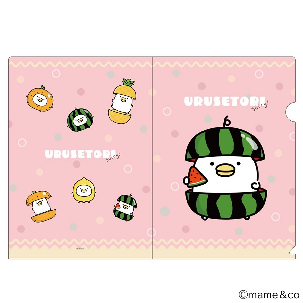うるせぇトリ フルーツ　クリアファイル（ピンク）