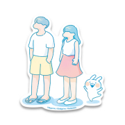 うさぎゅーん！ × summertime  ダイカットステッカー 三人 
