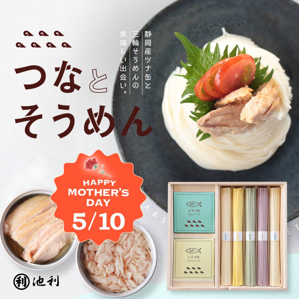 【遅れてごめんね】母の日 プレゼント ギフト つなとそうめん 50g×10束 約6人前 ネット限定 オリジナル掛け紙 母の日カード 【掛け紙仕様のため のし不可】