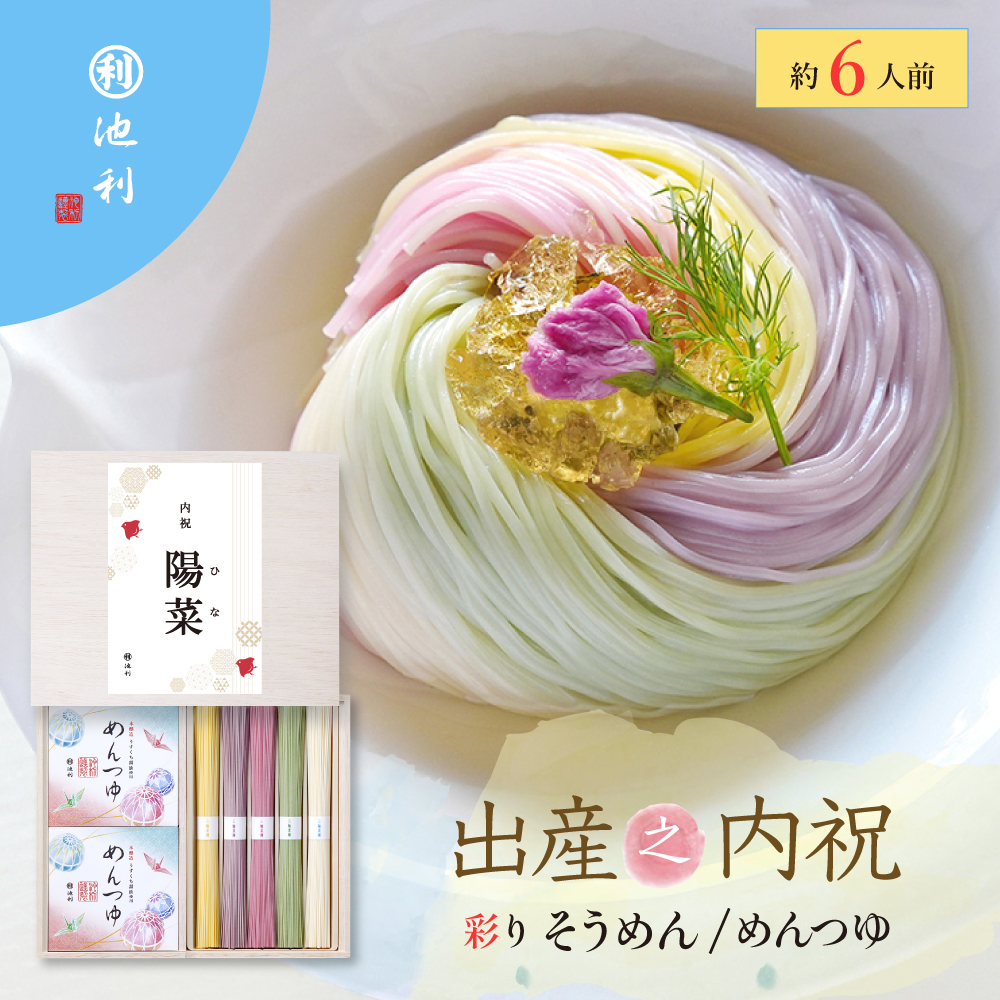 名入れギフト 祝い彩りそうめん つゆ付き 50g×10束