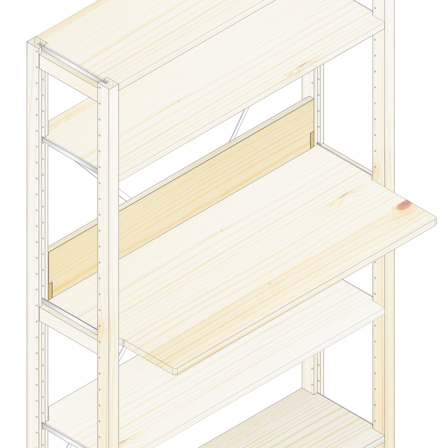 デスク棚板用バックフェンス100