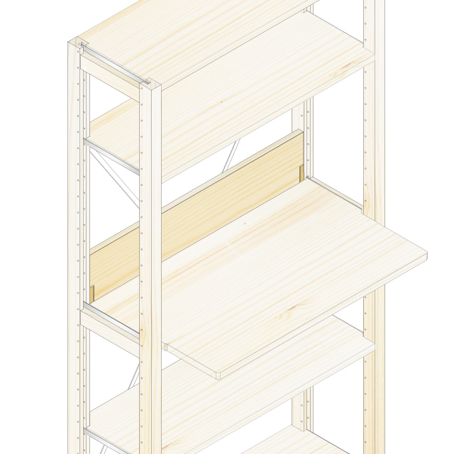 デスク棚板用バックフェンス80