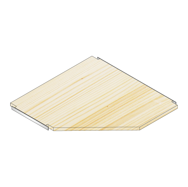 コーナー棚板60x60x30R