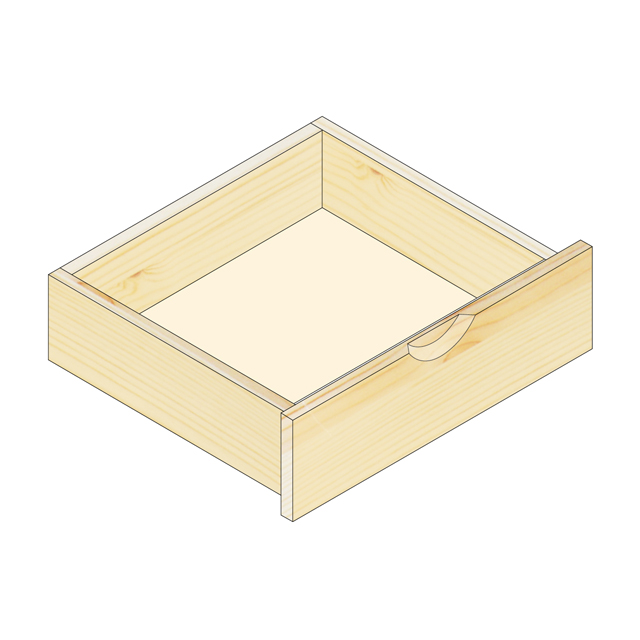 レール付き引出し15x50-40