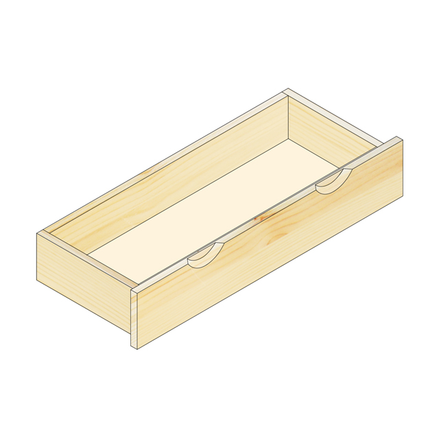 レール付き引出し15x80-30