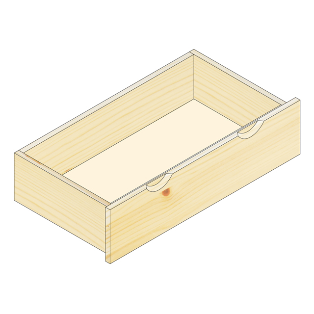 レール付き引出し20x80-40