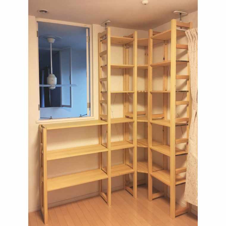 基本のオープンシェルフ - コーナー本棚｜実例ユニット｜イキクッカストア