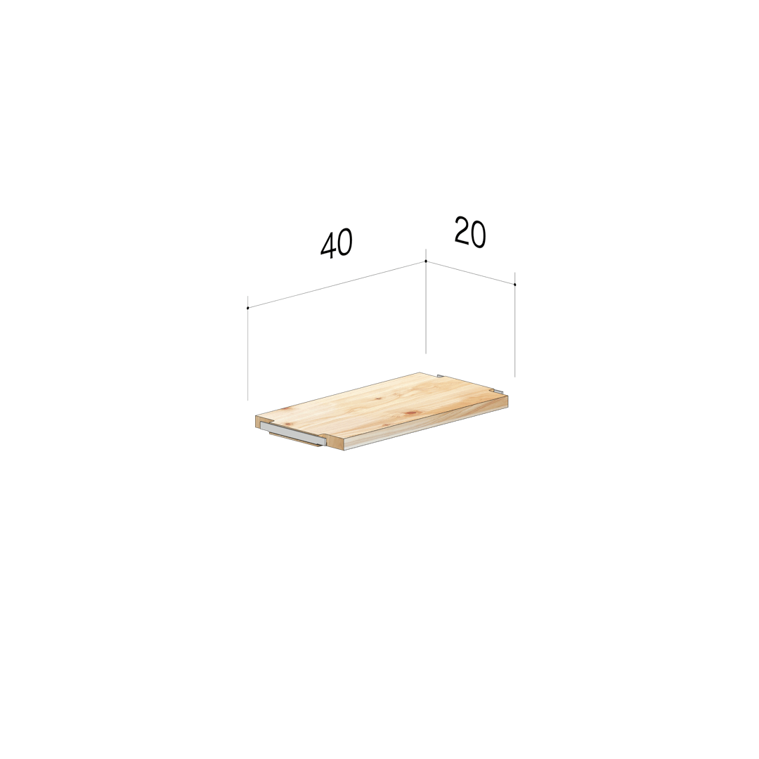 ヒノキ基本棚板40x20