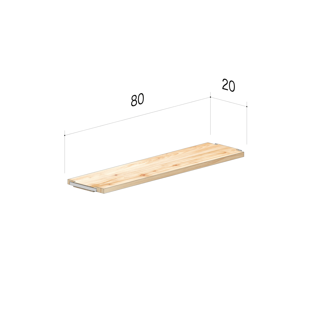ヒノキ基本棚板80x20