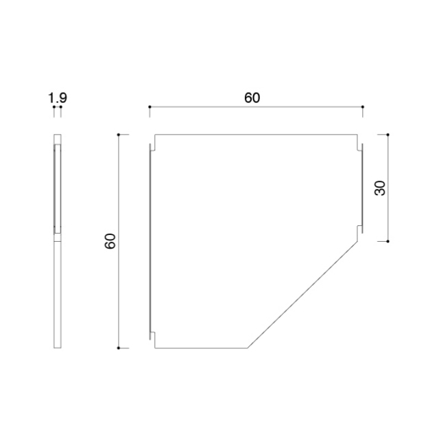 コーナー棚板60x60x30L
