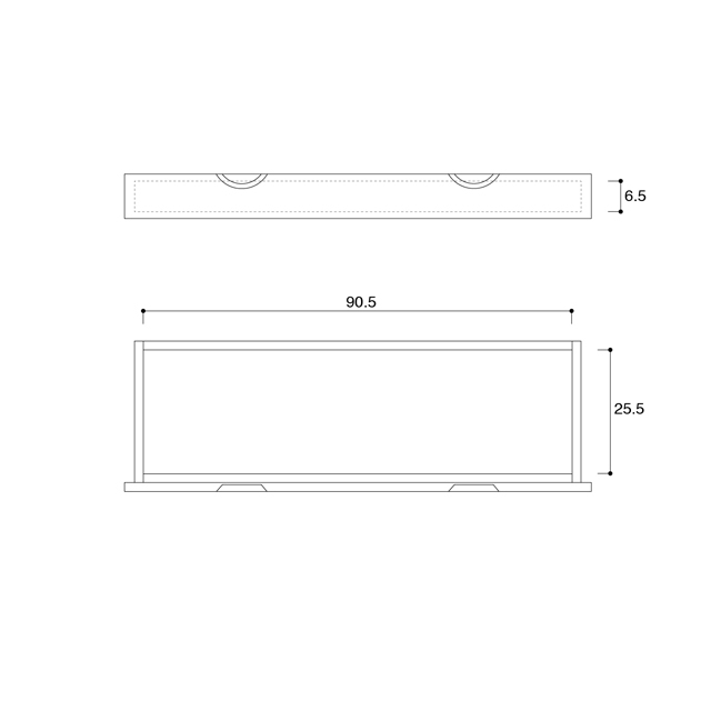 レール付き引出し10x100/30