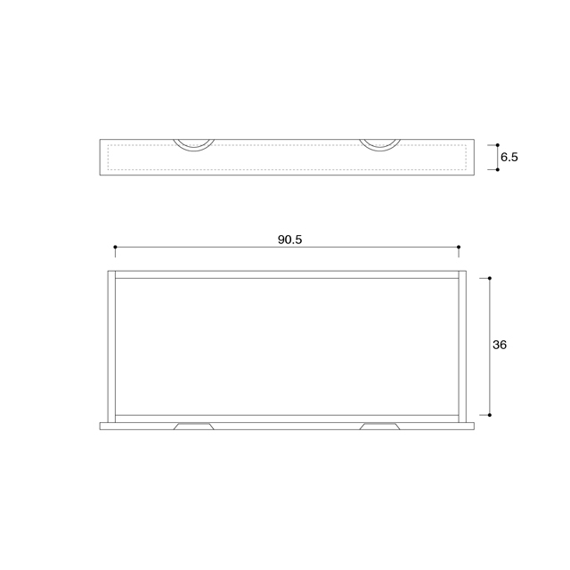 レール付き引出し10x100/40
