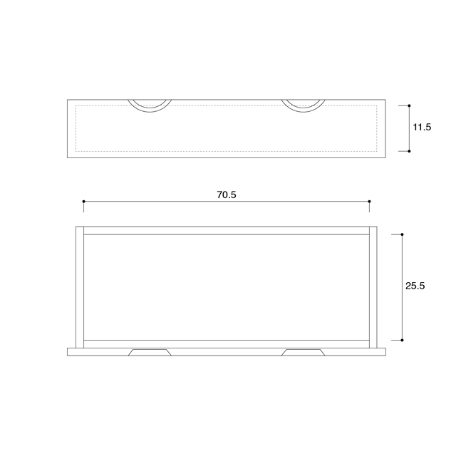 レール付き引出し15x80-30