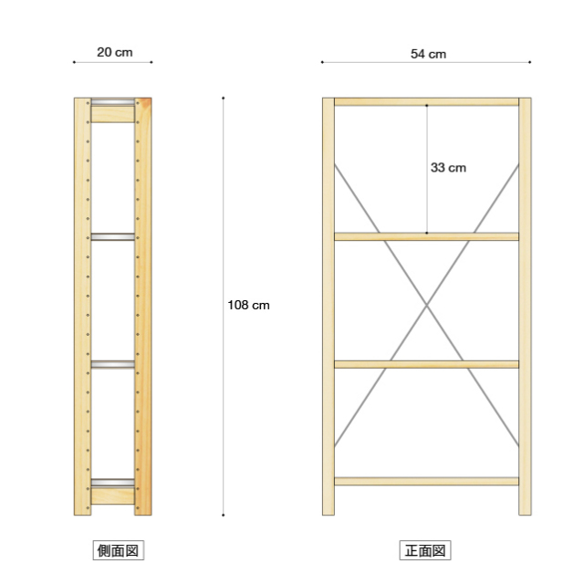 棚ユニットh108w50d20
