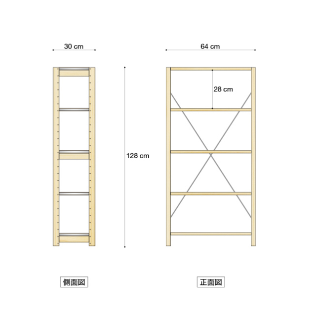 棚ユニットh128d30w60