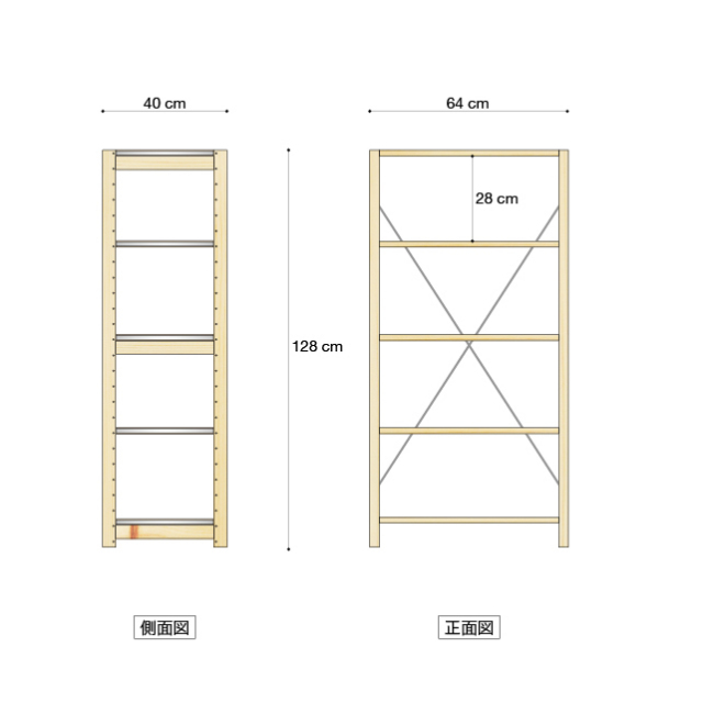 棚ユニットh128d40w60