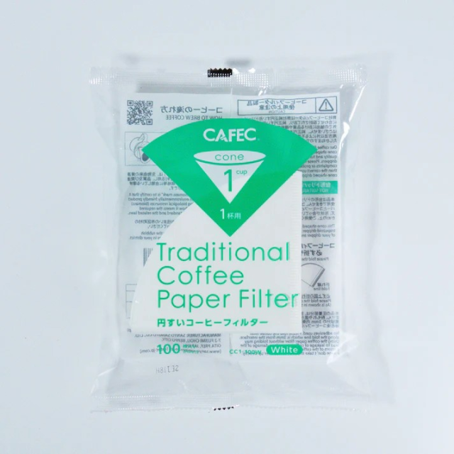 円錐 コーヒーフィルター〈1杯用〉ホワイト 100枚入 CC1-100W