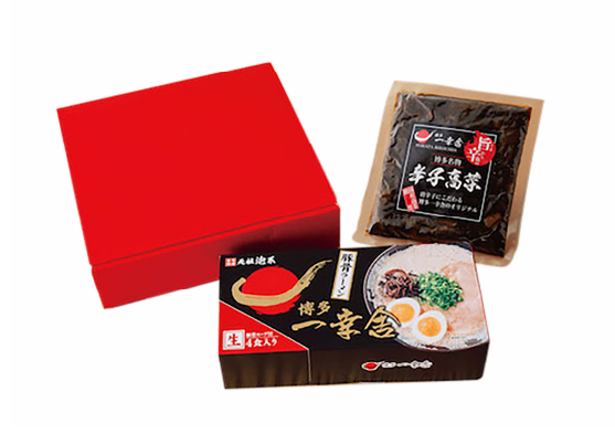 豚骨ラーメン1箱（4食入り）＋辛子高菜ギフトセット