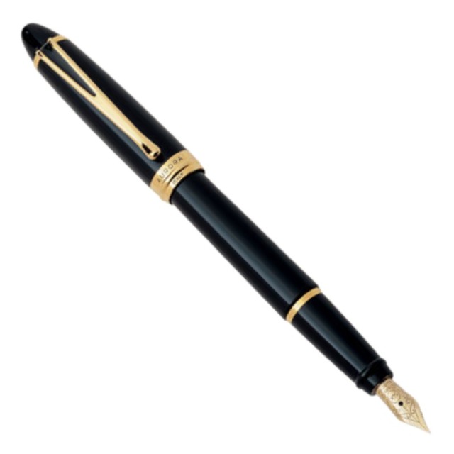 アウロラ イプシロン ブラック ローラーボール （ゴールドトリム） Aurora Ipsilon Deluxe Black Roller