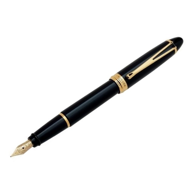 アウロラ イプシロン ブラック 万年筆 14Kニブ （ゴールドトリム） Aurora Ipsilon Deluxe Black Fountainpen