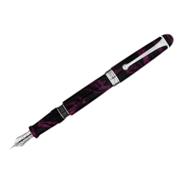 アウロラ 限定生産品 88 エボナイト マゼンタ 万年筆 18Kニブ （プラチナトリム） Aurora 88 Ebanite Magenta Fountain Pen
